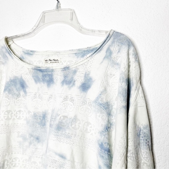 We the Free Laurie Tee Blue Tie Dye Long Sleeve Top XS/S - Picture 3 of 9